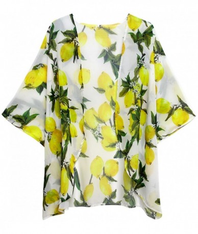 Cover-Ups Summer Womens Beach Wear Cover up Swimwear Beachwear Bikini Cardigan - 2-yellow - C6185X5R6WN $29.92