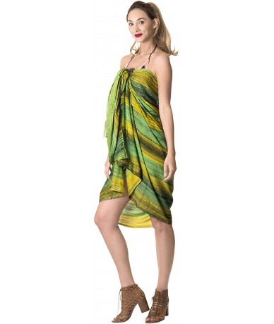 Cover-Ups Women's Swimwear Pareo Sarong Bikini Coverups Wrap Skirt Hand Tie Dye - Green_h953 - CE187DIZZ8O $26.93