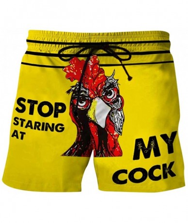 Board Shorts Funny Cock Turkey Print Swim Trunks for Men- Drawstring Plus Size Beach Sport Shorts Holiday Casual Bottoms S-5X...