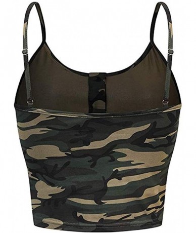 Tankinis 2020 Summer Womens Camisole Sleeveless Striped Button Camis Spaghetti Strappy Bowknot Crop Tank Tops Vests 0610 Camo...