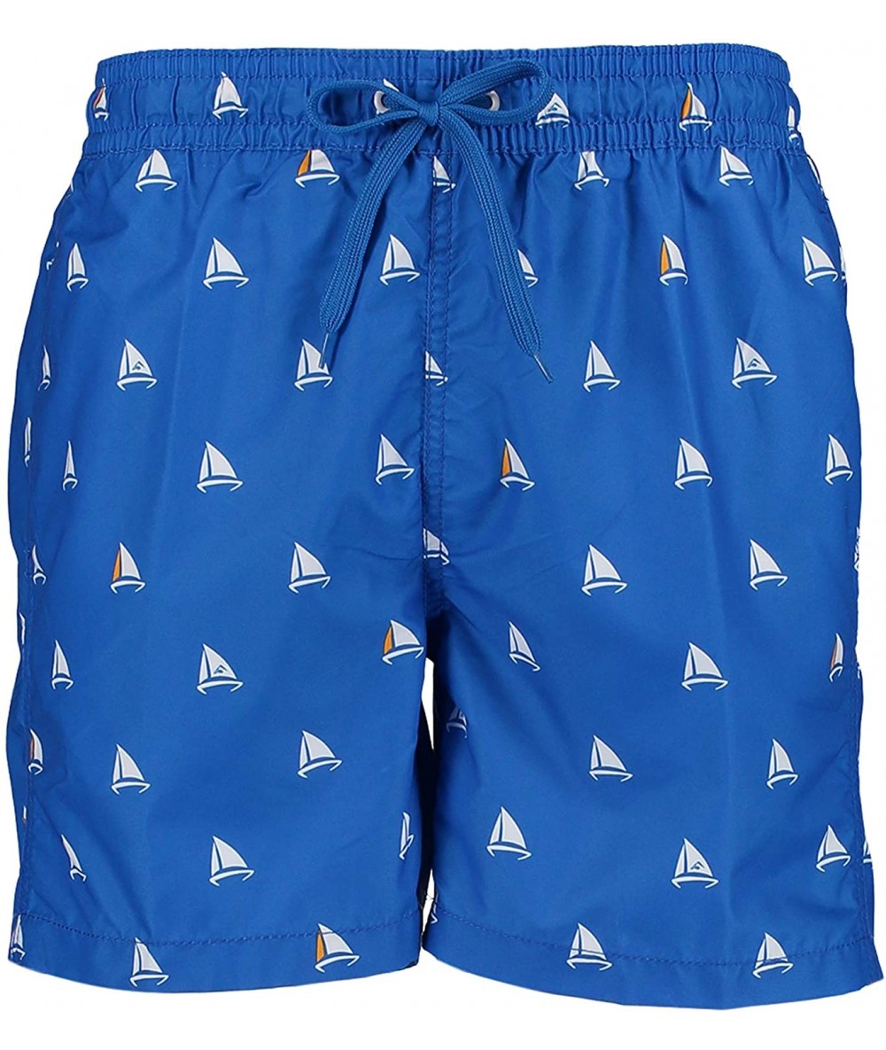 Trunks Men's Jetty Geo Volley Swim Trunk - Regatta Royal Blue - CJ12N323SXP $30.97