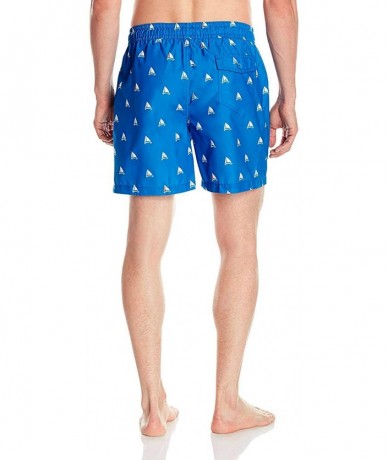 Trunks Men's Jetty Geo Volley Swim Trunk - Regatta Royal Blue - CJ12N323SXP $30.97