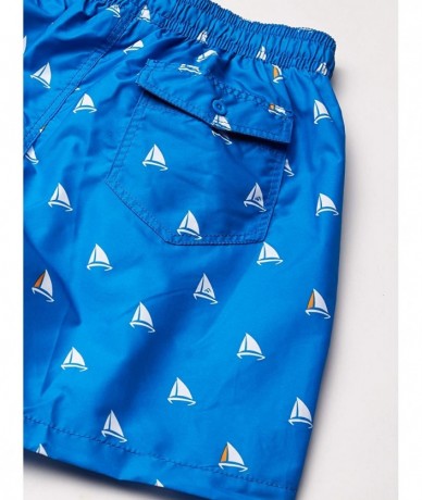 Trunks Men's Jetty Geo Volley Swim Trunk - Regatta Royal Blue - CJ12N323SXP $30.97