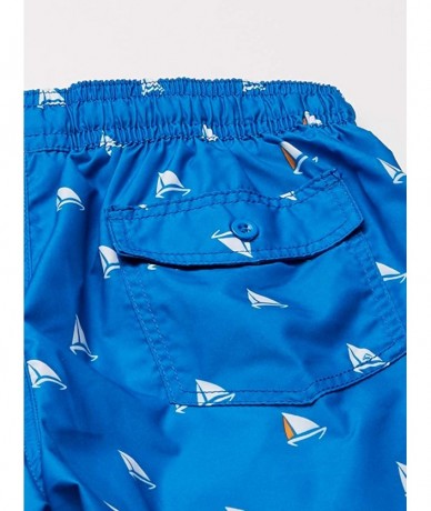 Trunks Men's Jetty Geo Volley Swim Trunk - Regatta Royal Blue - CJ12N323SXP $30.97