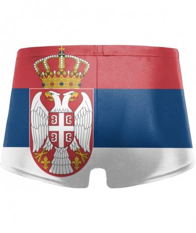 Briefs Men's Swimwear Briefs Swim Trunk American Flag Bikini Boxer Swimsuit - Serbia Flag 26 - CG19CCWS5GE $45.72