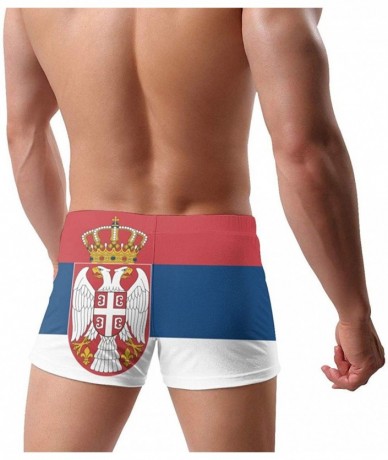 Briefs Men's Swimwear Briefs Swim Trunk American Flag Bikini Boxer Swimsuit - Serbia Flag 26 - CG19CCWS5GE $45.72