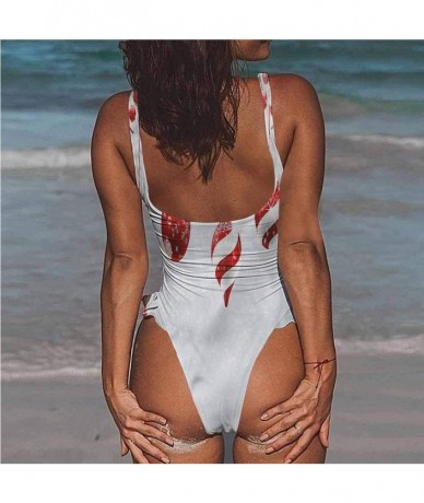 Bottoms One Piece Swimwear Christmas- Traditional Holiday- Trendy- Sexy - Multi 02-one-piece Swimsuit - CA19E77A3G3 $62.61