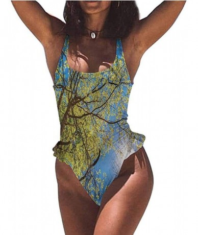 Bottoms Bathing Suit Forest- Oil Painting Style Autumn Perfect for The Beach - Multi 06-one-piece Swimsuit - CE19E70MQSY $80.58