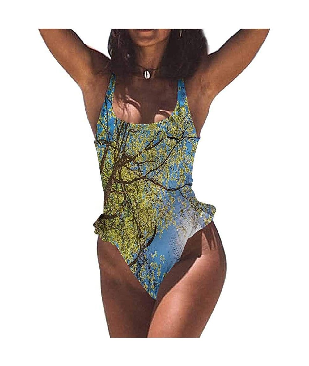 Bottoms Bathing Suit Forest- Oil Painting Style Autumn Perfect for The Beach - Multi 06-one-piece Swimsuit - CE19E70MQSY $80.58