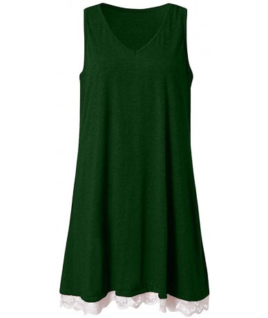 Cover-Ups Women Summer Casual T Shirt Dresses Beach Cover up Plain Dress Loose Swing Dress Pockets - G_green 2 - CB1959HT3RT ...