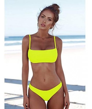 Sets Bikinis 2019 Woman Swimsuit Female Swimwear Thong Bikini Swimming Suit For Women Solid Bather Bikini Sexy (lake blue 016...