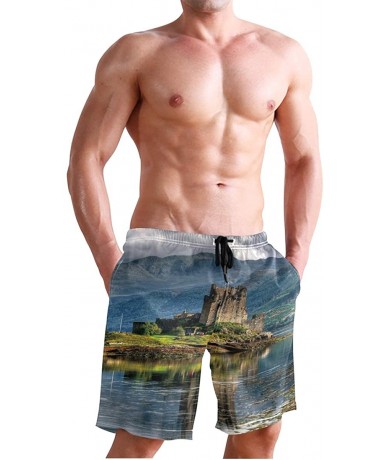 Board Shorts Men's Swim Trunks African American Women with Purple Hair Quick Dry Beach Board Shorts with Pockets - Castle Sce...