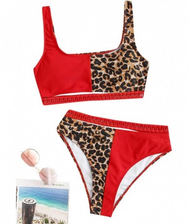 Sets Women's Sexy 2 Piece Bathing Suit Cut Out High Waist Bikini Set - Multicolor-3 - C3196WXXSUD $33.81