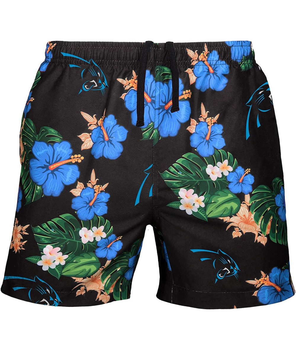 Trunks Men's Team Logo Floral Hawaiin Swim Suit Trunks - Team Color - C018GRQ03SU $67.82