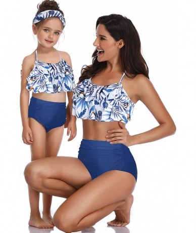 Bottoms Women Two Pieces Swimsuit Ruffle Swimwear Kids Girls Bikini Bathing Suit Mommy and Me Matching Family Beachwear Sets ...