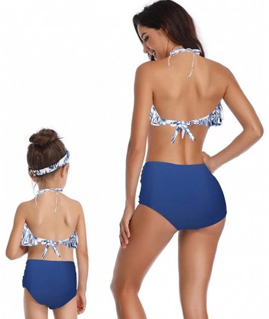 Bottoms Women Two Pieces Swimsuit Ruffle Swimwear Kids Girls Bikini Bathing Suit Mommy and Me Matching Family Beachwear Sets ...