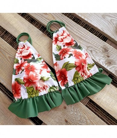 Sets Women High Waisted Swimsuit Ruffle V Neck Bikini Two Pieces Swimwear - Print 10 - CC198N2TO6U $45.81