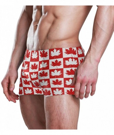 Briefs Colombian Flag Men's Swim Trunks Square Leg Swimsuit Swimwear Boxer Brief - Canadian Maple Leaf Gold Leaves - CQ18TNZQ...