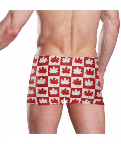 Briefs Colombian Flag Men's Swim Trunks Square Leg Swimsuit Swimwear Boxer Brief - Canadian Maple Leaf Gold Leaves - CQ18TNZQ...