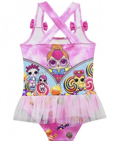 One-Pieces Girls Swimsuit One Piece Rainbow Kids Bathing Suits Toddlers Swimwear - Light Red - CC18RW7H6ZM $29.59