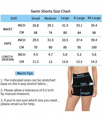 Board Shorts Women's Long Swim Shorts- High Waist Board Shorts Tummy Control Swim Bottom Side Pockets Inner Brief Boardshorts...