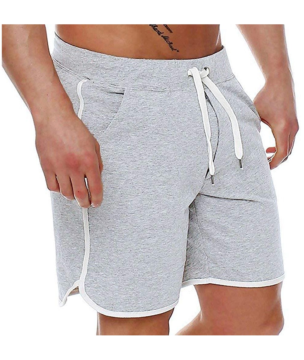 Board Shorts Men's Swimwear Running Surfing Sports Beach Camouflage Shorts Trunks Board Pants - 02 Gray - CN18SM0GRDA $31.22