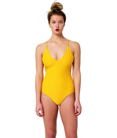 One-Pieces Women's Swimsuit- Fashion One Piece Bathing Suit Tank - Lemon - CQ18ROAWGXR $33.53