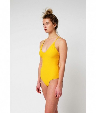 One-Pieces Women's Swimsuit- Fashion One Piece Bathing Suit Tank - Lemon - CQ18ROAWGXR $33.53