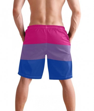 Board Shorts Men's Quick Dry Swim Trunks with Pockets Brazil Flag Beach Board Shorts Bathing Suits - Bisexual Pride Flag - CE...