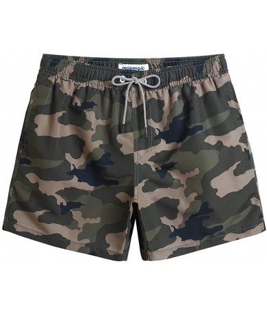 Trunks Mens 5" Short Swim Trunks with Mesh Lining Quick Dry Bathing Suits Swimming Shorts Swimsuit - Camo - C81972R9HQ8 $36.85