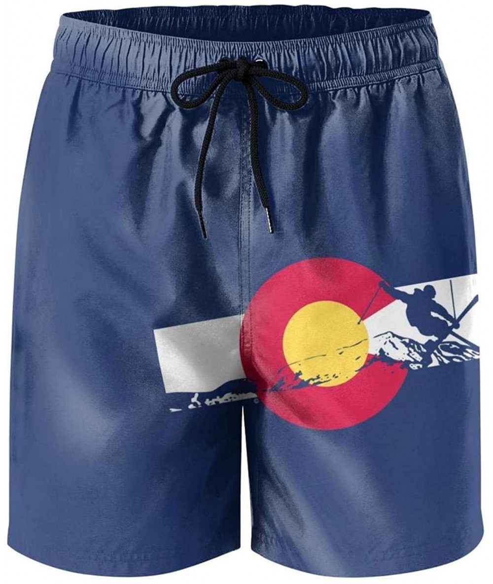 Trunks Unicorn Dinosaur Donuts Snacks Mens Swim Trunks Quick Dry Slim Fit Beach Shorts Beach Wear - Colorado Flag and - CY18X...