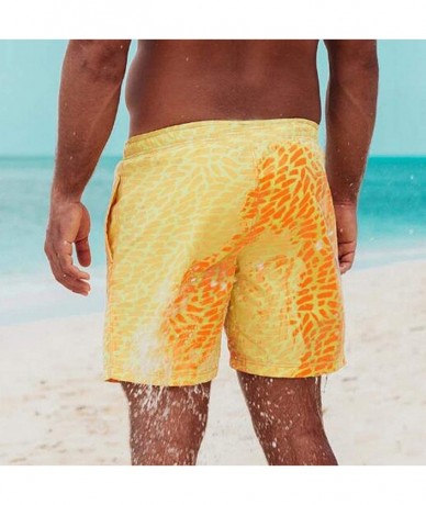 Board Shorts Mens Color Changing Beach Shorts Temperature Sensitive Beach Swimming Shorts Male Briefs Bathing Shorts.(S-XXXL)...