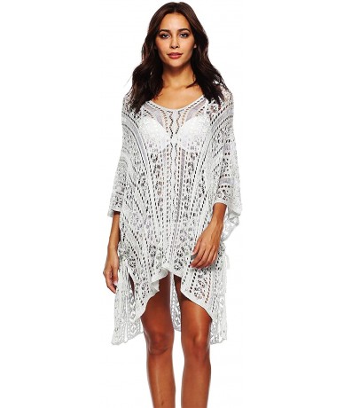 Cover-Ups Women's Beach Cover Up- Summer Swimsuit Bikini Beach Swimwear Coverups - 03white - CX197X2XRX5 $32.22