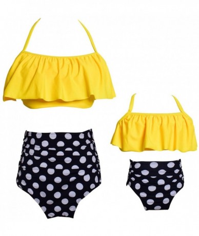 Sets Summer Cute Baby Girls Bikini Set Family Matching Swimwear Mommy and Me Swimsuit（ - Yellow and Dot - C518D7EDTII $31.41