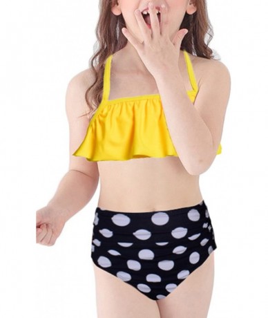 Sets Summer Cute Baby Girls Bikini Set Family Matching Swimwear Mommy and Me Swimsuit（ - Yellow and Dot - C518D7EDTII $31.41