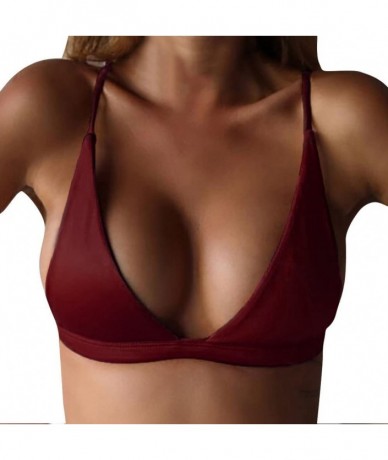 Sets Summer Tops for Women- Women Push-Up Padded Bikini Top Bandeau Swimwear Swimsuit Beachwear - Xl - C51987EGYTX $22.65