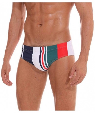 Briefs Men's Fashion Low-Rise Swimming Briefs Pure Color Bikini Swimwear Beach Shorts - Multi Color - CB18RI6EO0O $28.87