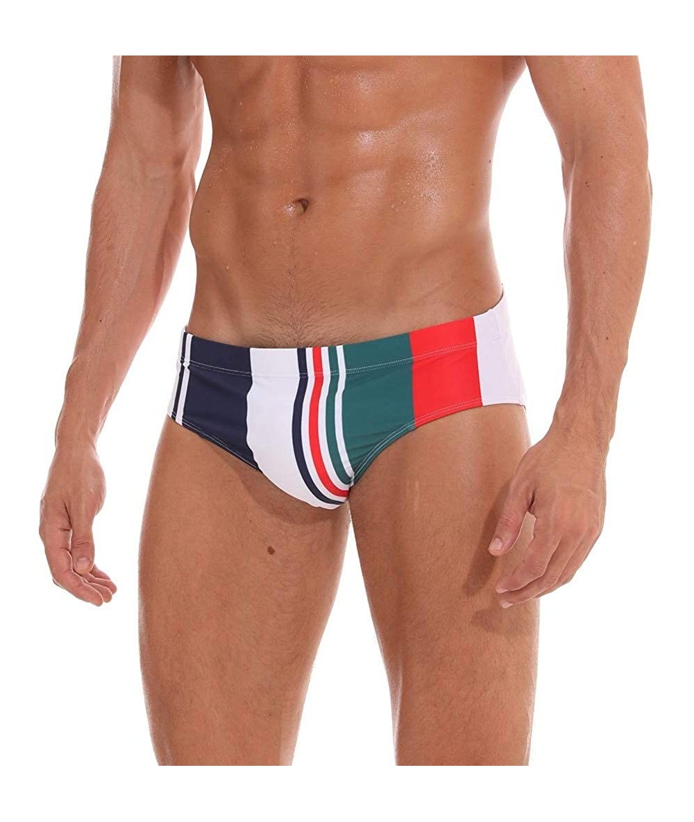 Briefs Men's Fashion Low-Rise Swimming Briefs Pure Color Bikini Swimwear Beach Shorts - Multi Color - CB18RI6EO0O $28.87