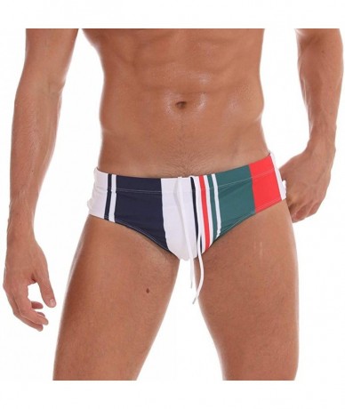 Briefs Men's Fashion Low-Rise Swimming Briefs Pure Color Bikini Swimwear Beach Shorts - Multi Color - CB18RI6EO0O $28.87