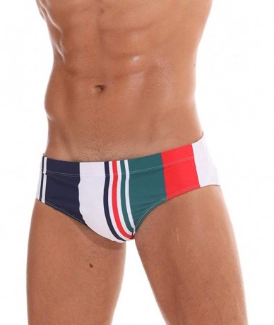 Briefs Men's Fashion Low-Rise Swimming Briefs Pure Color Bikini Swimwear Beach Shorts - Multi Color - CB18RI6EO0O $28.87