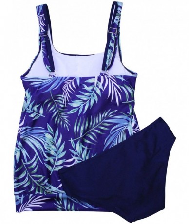 Sets Women's Floral Print Tankini Backless Swimsuit deep v Neck Plus Size Swimwear - S-print4 - CI192C3908K $58.50