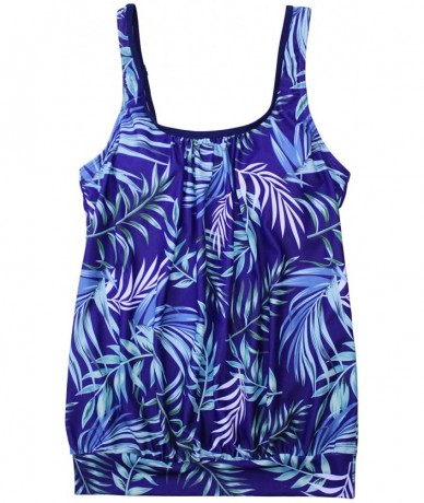 Sets Women's Floral Print Tankini Backless Swimsuit deep v Neck Plus Size Swimwear - S-print4 - CI192C3908K $58.50