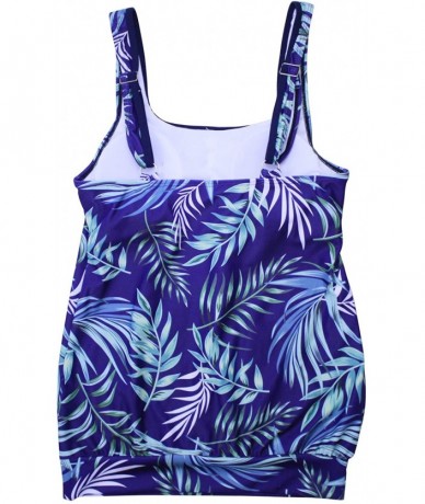 Sets Women's Floral Print Tankini Backless Swimsuit deep v Neck Plus Size Swimwear - S-print4 - CI192C3908K $58.50