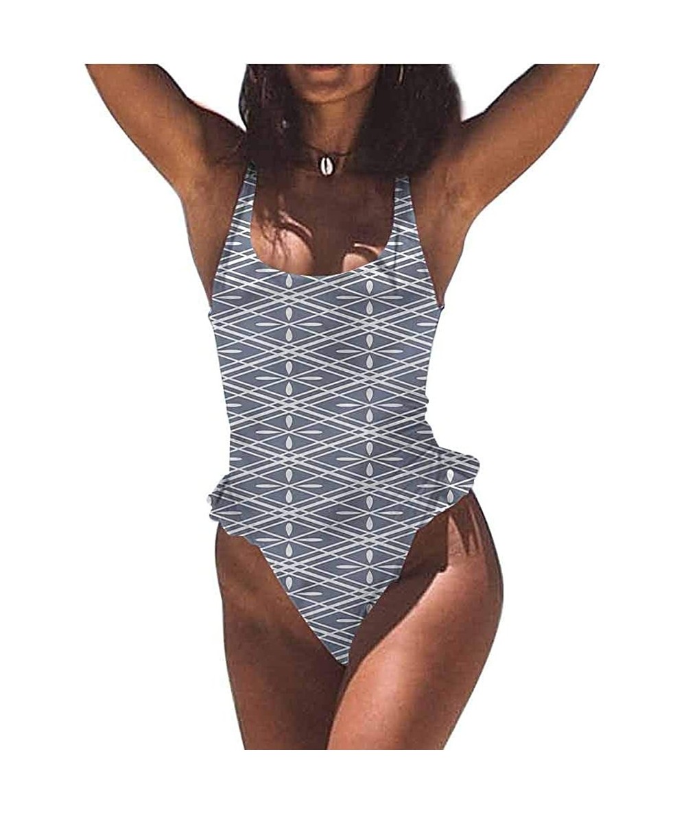 Bottoms Bathing Suit Geometric- Oriental Flowers Great for Lounging Pool Side - Multi 05-one-piece Swimsuit - CL19E79ZQG7 $58.52