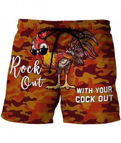 Trunks Come Here- L'll Pour You Some Beer- Rock Out with Your Cock Out- Turkey Swimming Trunks Mens Swim Shorts - Red - CG19D...