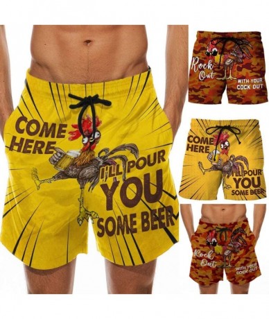 Trunks Come Here- L'll Pour You Some Beer- Rock Out with Your Cock Out- Turkey Swimming Trunks Mens Swim Shorts - Red - CG19D...