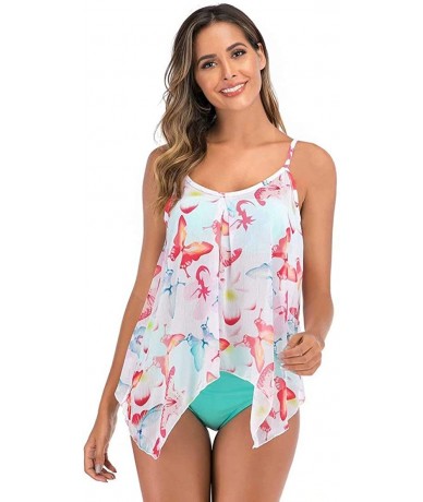 Sets Loose Bandeau Tankini Set Women's Sexy Bandeau Tankinis Solid Halter Two Piece Swimsuits - Pink-c - C81908Q3DL3 $53.01