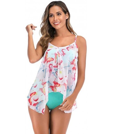 Sets Loose Bandeau Tankini Set Women's Sexy Bandeau Tankinis Solid Halter Two Piece Swimsuits - Pink-c - C81908Q3DL3 $53.01