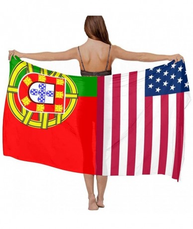 Cover-Ups Women Fahion Swimsuit Bikini Cover Up Sarong- Party Wedding Shawl Wrap - Usa America Portugal Flag - C619C6NH5XU $4...