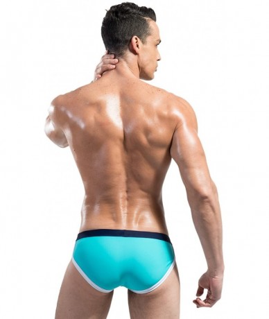 Briefs Men's Swim Brief Nylon - Blue - CA11XRA8OYP $34.22